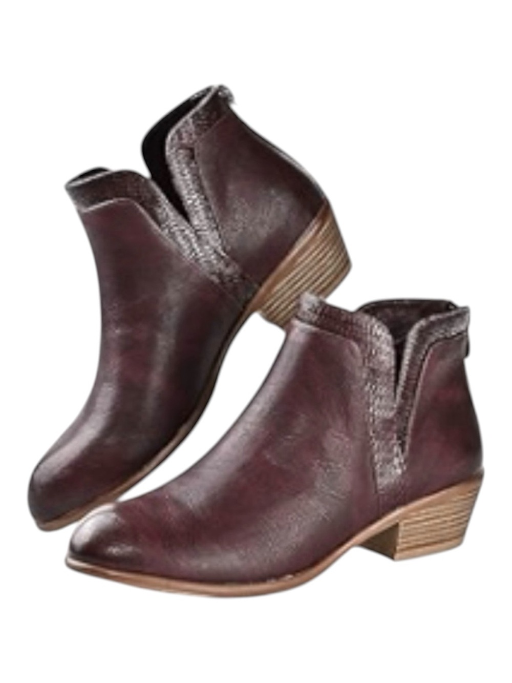 SDONY NWOT Faux Leather Brown Ankle Booties
